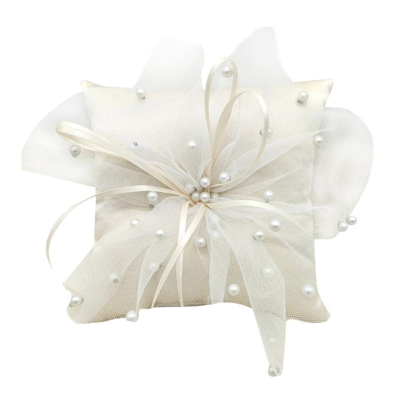 Ring Bearer Pillow - 31BB 수제 진주 쿠션 화이트 반지