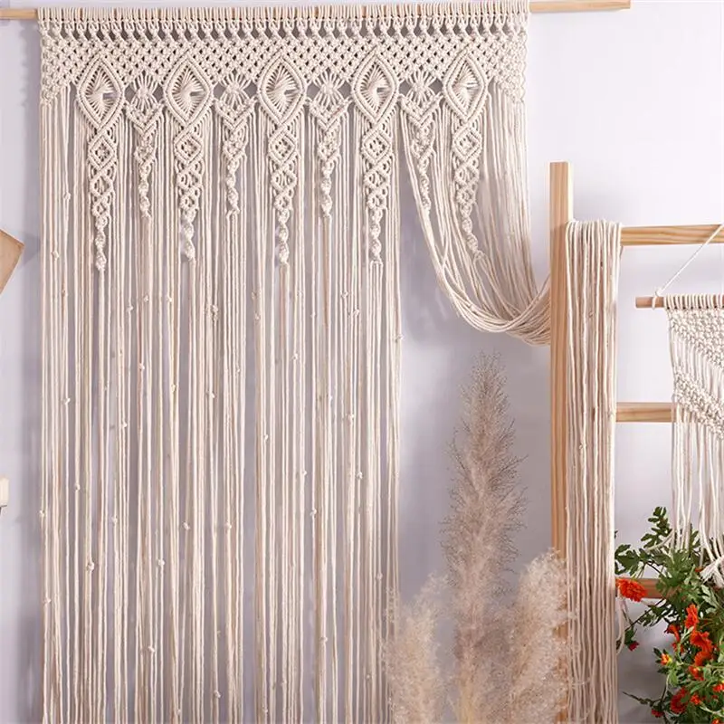 Wedding Backdrop Curtain - 손으로 짠 마크라메 벽걸이 태피스트리, 문짝