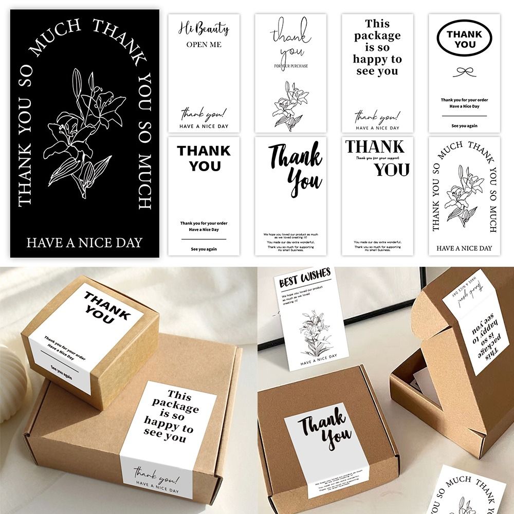 Wedding Souvenir - 50PCS 흰색 주문 스티커에 감사드립니다 5.4*9cm