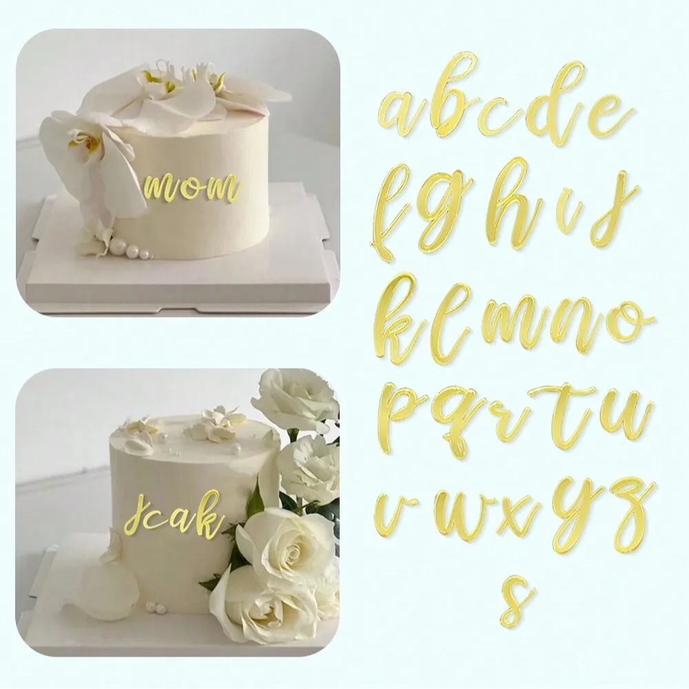 Wedding Z - 1 세트 황금 거울 아크릴 A-Z