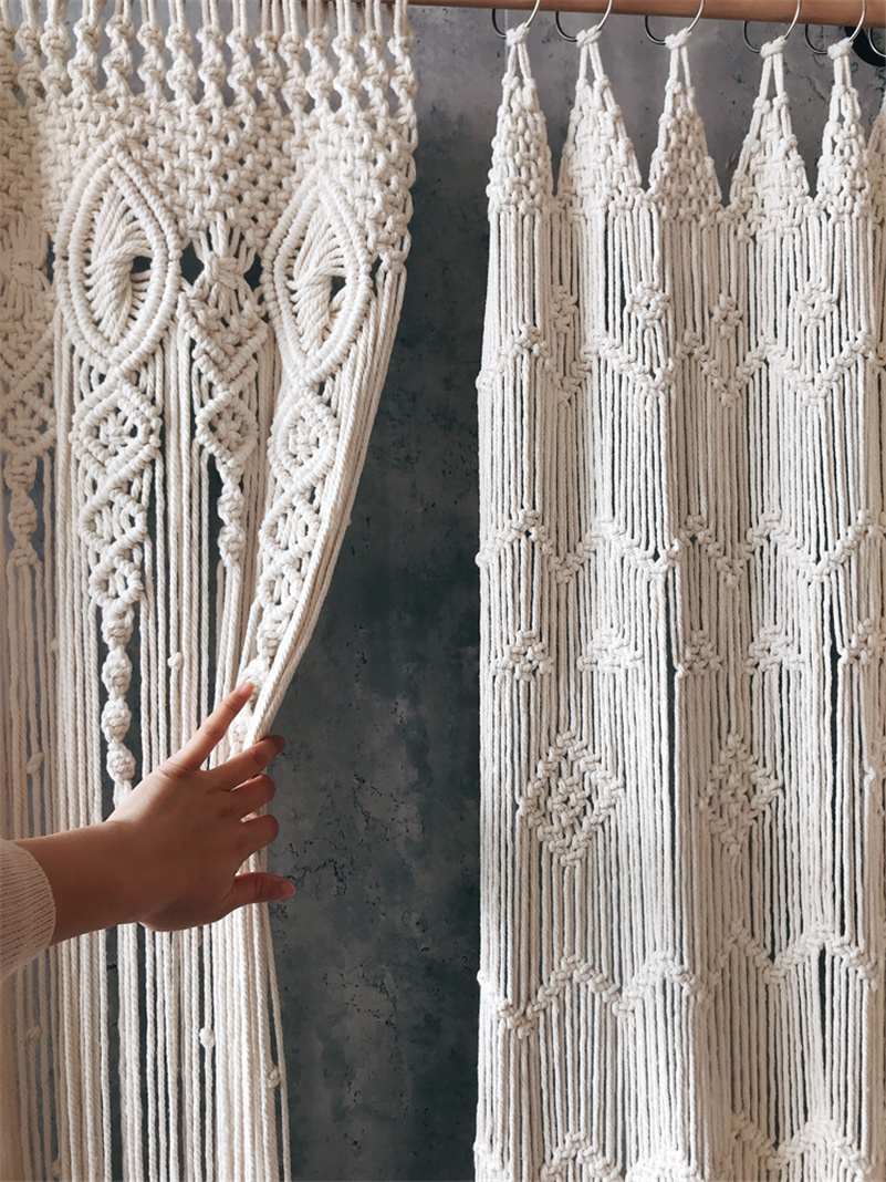 Wedding Backdrop Curtain - 손으로 짠 보헤미아 마크라메 코튼 도어