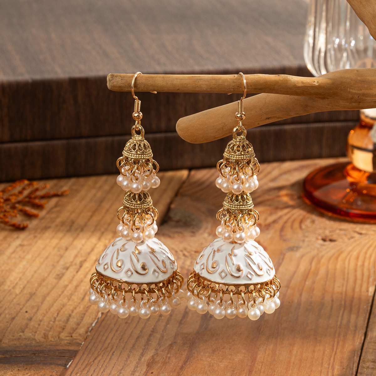 Indian Wedding Supply - 레트로 에스닉 골드 컬러 줌카 인도