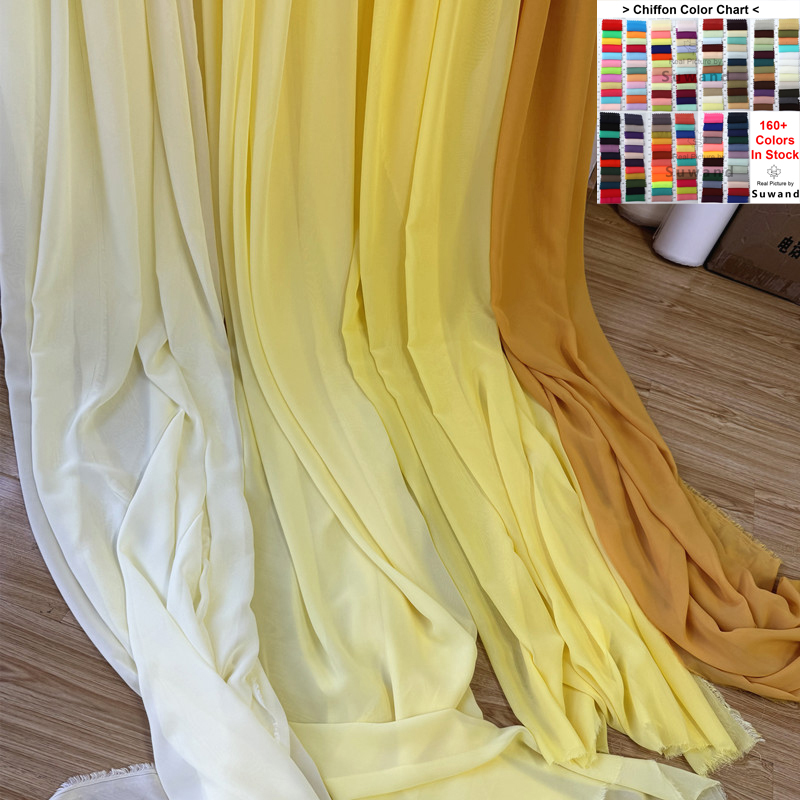 Wedding Backdrop Curtain - 노란색 오렌지 쉬폰 패브릭 신부 웨딩