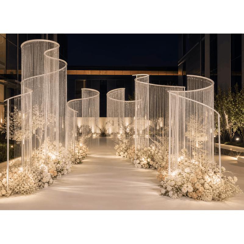 Wedding Backdrop Curtain - 240-300cm 높이의 고급 S자형 철제 아치