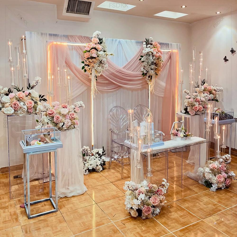웨딩 장식용 도매 고급 맞춤형 측정 화이트 드레이프 배 - Wedding Backdrop Curtain 리뷰 및 가격
