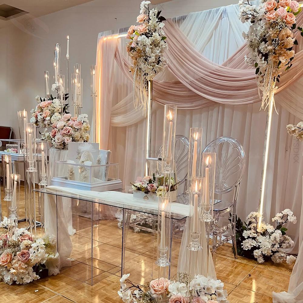 웨딩 장식용 도매 고급 맞춤형 측정 화이트 드레이프 배 - Wedding Backdrop Curtain 리뷰 및 가격