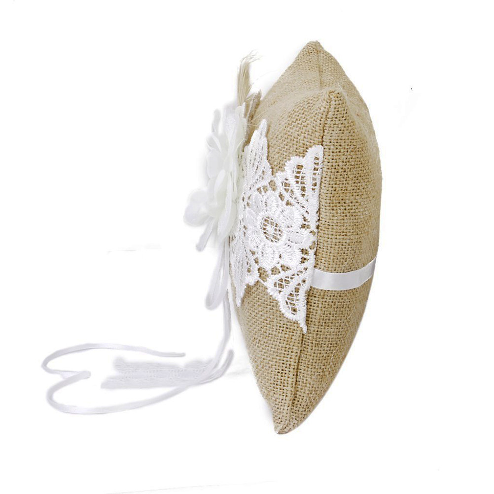 20x20cm 황갈색과 흰색 천연 섬유 재질의 결혼식  - Ring Bearer Pillow 리뷰 및 가격