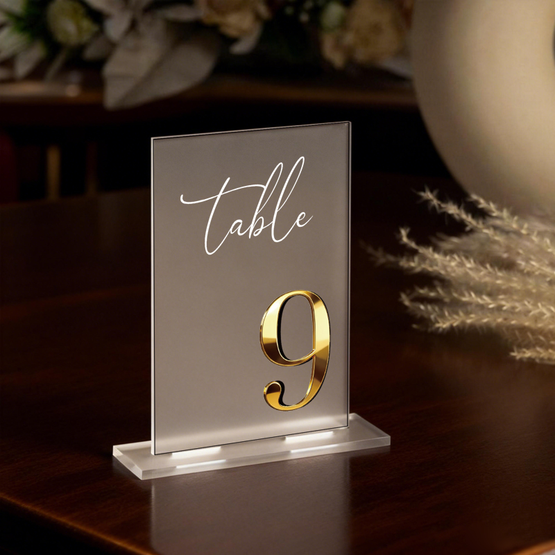 아크릴 테이블 넘버 웨딩 테이블 넘버 장식 3D 미러  - Table Number Gold 리뷰 및 가격