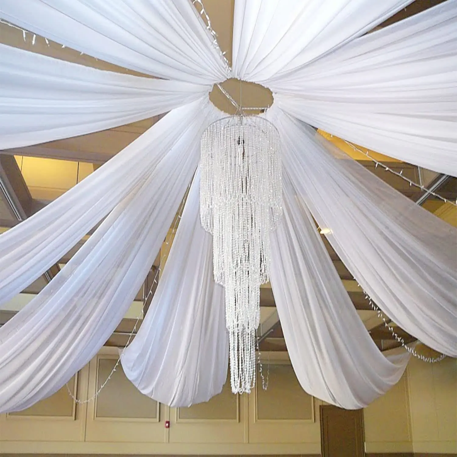 화이트 웨딩 드레스 천장 커튼 지붕 캐노피 장식 Tul - Wedding Backdrop Curtain 리뷰 및 가격