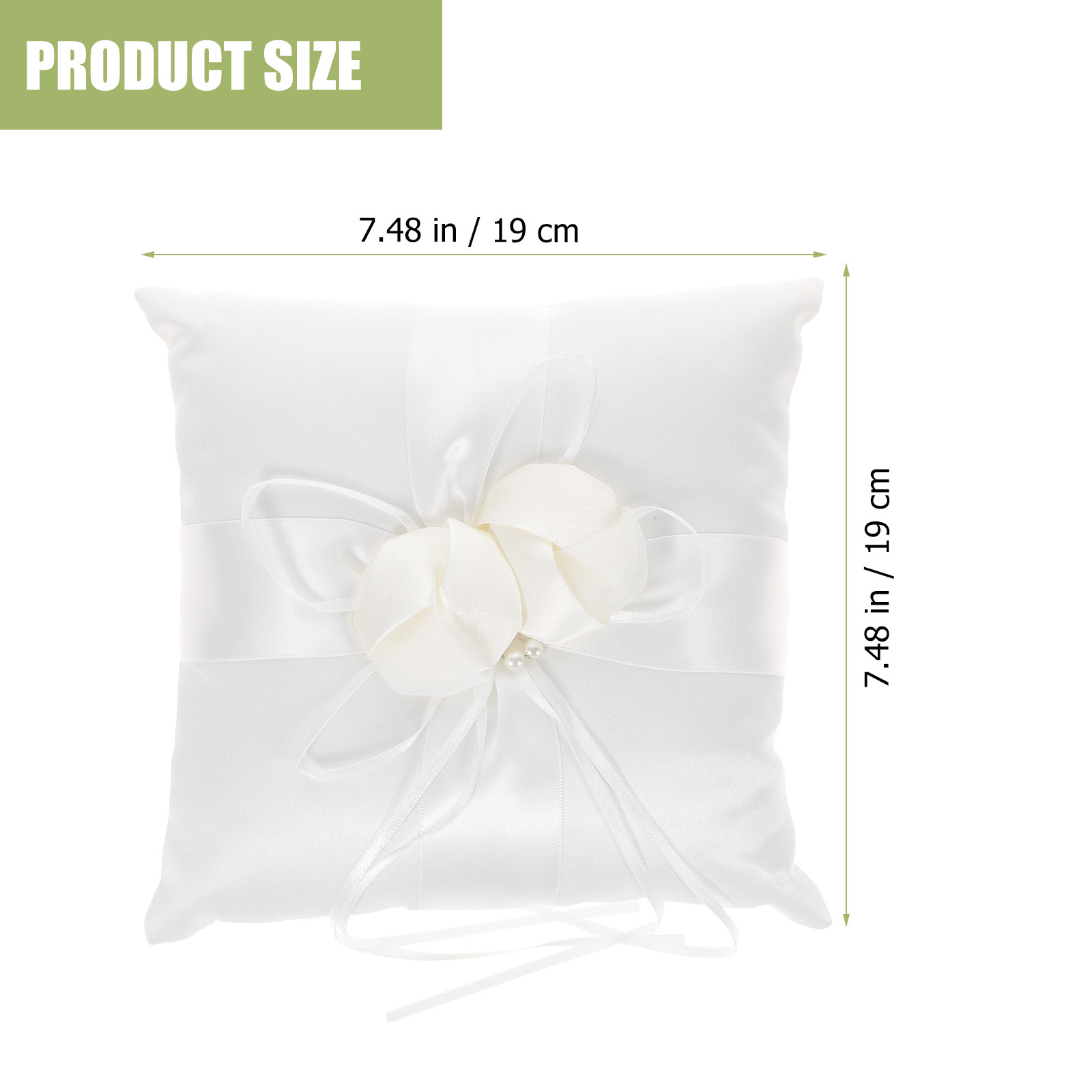 20x20cm 우아한 흰색 새틴 포켓 링 베개 꽃봉오리 - Ring Bearer Pillow 리뷰 및 가격