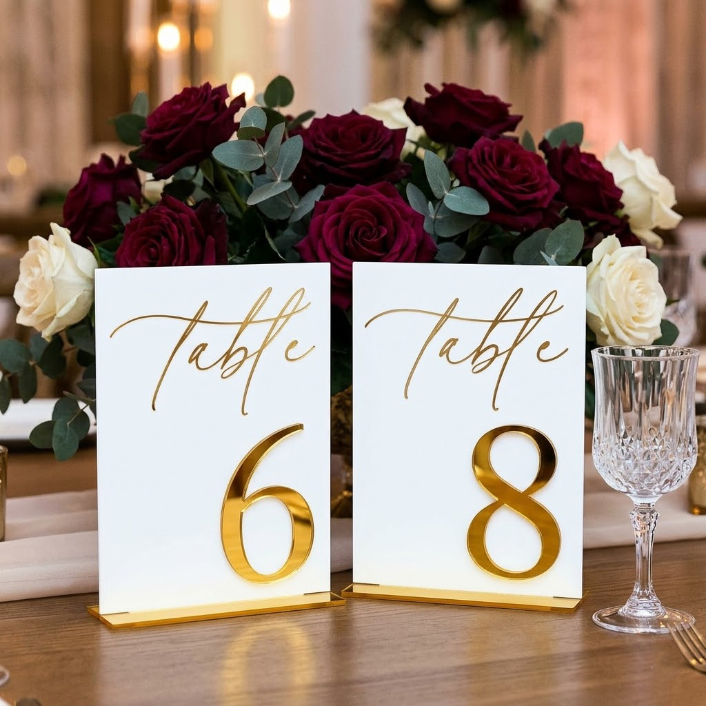 웨딩 테이블 넘버 1-10 (스탠드 포함), 화이트 아 - Table Number Gold 리뷰 및 가격