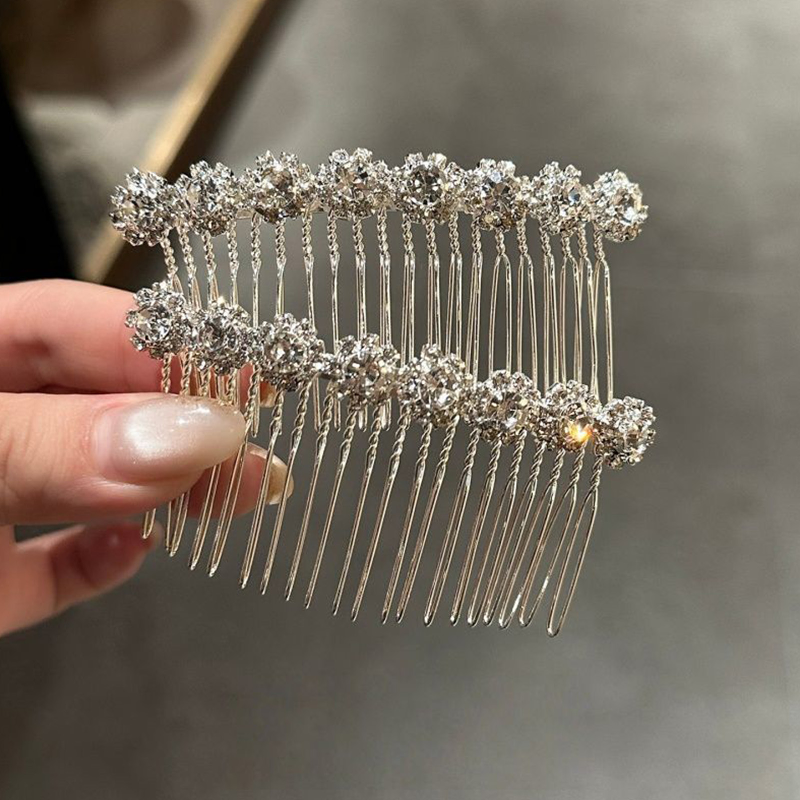 미니멀리스트 라인스톤 꽃 머리핀, 신부 웨딩 실버 컬러 - Wedding Decoration Supply 리뷰 및 가격
