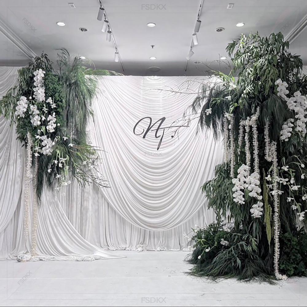 FSDKX 저렴한 흰색 아이스 실크 천 웨딩 파티 배경 - Wedding Backdrop Curtain 리뷰 및 가격