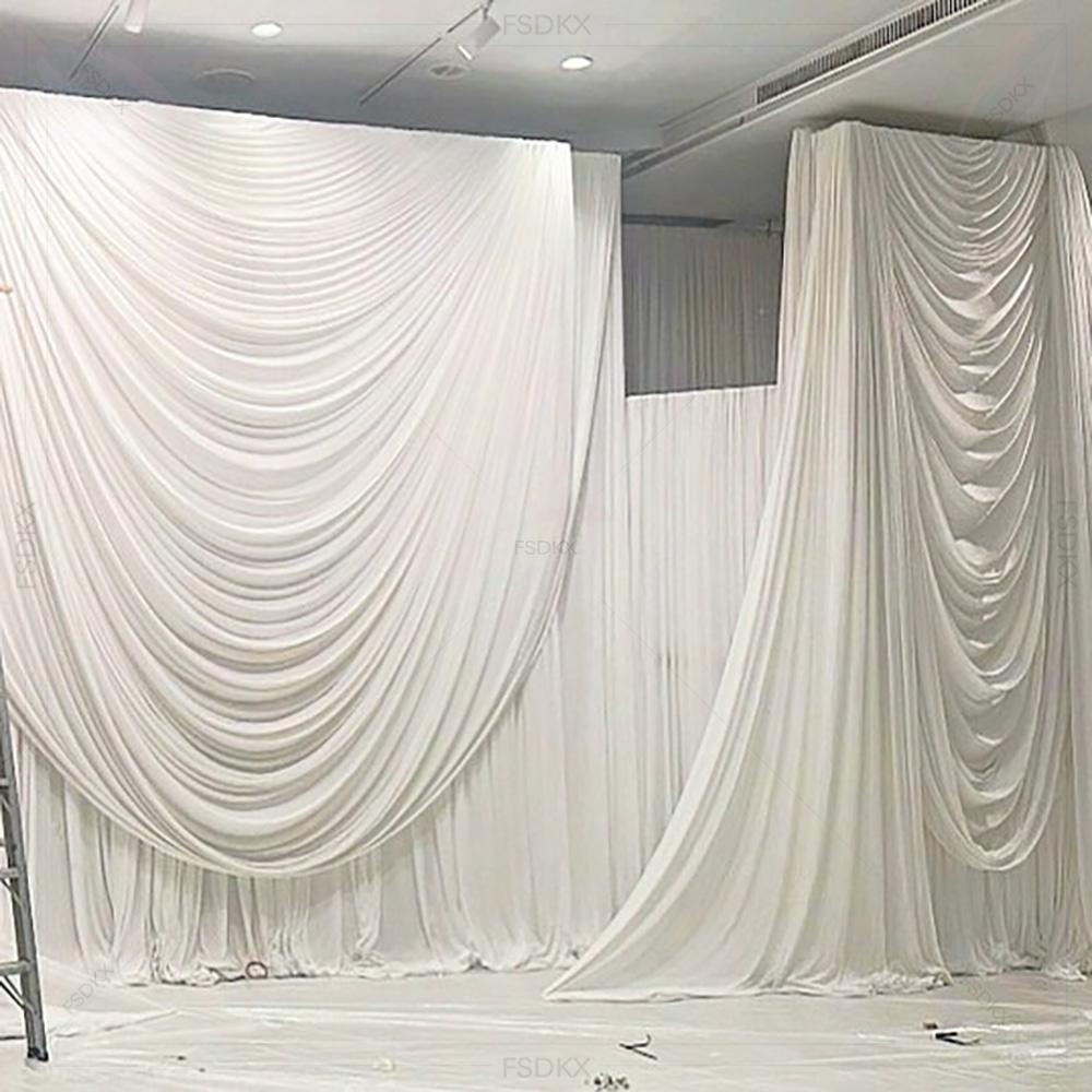 FSDKX 저렴한 흰색 아이스 실크 천 웨딩 파티 배경 - Wedding Backdrop Curtain 리뷰 및 가격