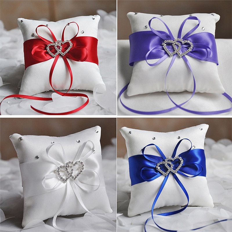 1Pcs 10*10cm 스파클링 라인 석 결혼 반지 베 - Ring Bearer Pillow 리뷰 및 가격