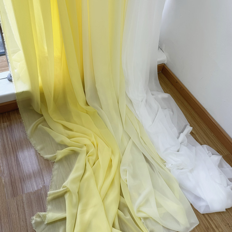 화이트 옐로우 쉬폰 원단 신부 웨딩 파티 장식, 조젯  - Wedding Backdrop Curtain 리뷰 및 가격