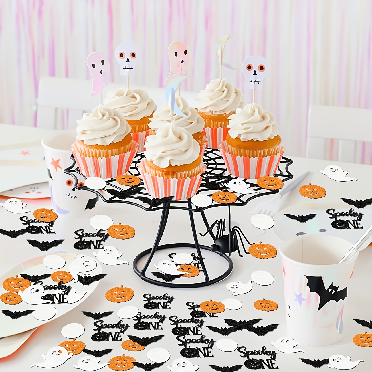 할로윈 테이블 컨페티 오렌지 블랙 실버 호박 박쥐 글리 - Papercraft Supply Confetti 리뷰 및 가격