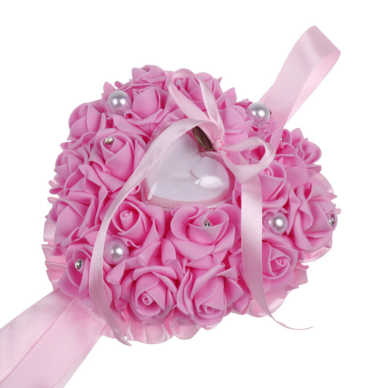 1Pcs 하트 모양 장미 꽃 반지 상자 로맨틱 웨딩 쥬 - Ring Bearer Pillow 리뷰 및 가격