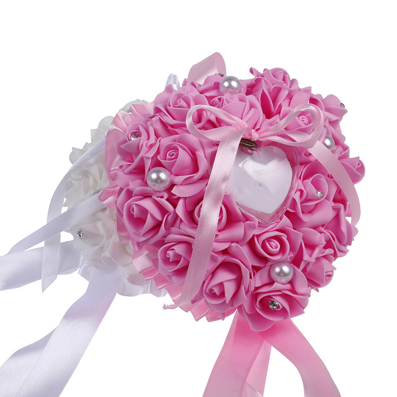 1Pcs 하트 모양 장미 꽃 반지 상자 로맨틱 웨딩 쥬 - Ring Bearer Pillow 리뷰 및 가격