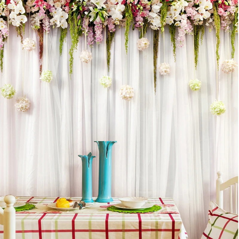 사용자 정의 벽 천으로 패션 꽃 커튼 사진 벽화 벽지  - Wedding Backdrop Curtain 리뷰 및 가격