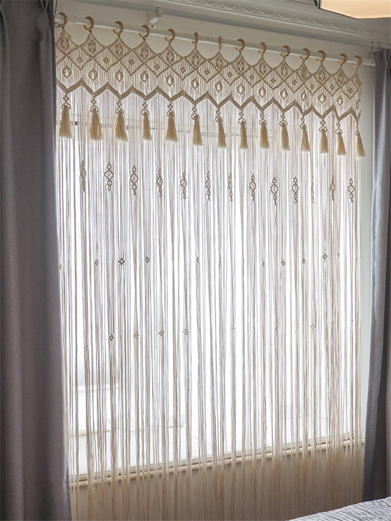 손으로 짠 보헤미아 마크라메 코튼 도어 창 커튼 태피스 - Wedding Backdrop Curtain 리뷰 및 가격