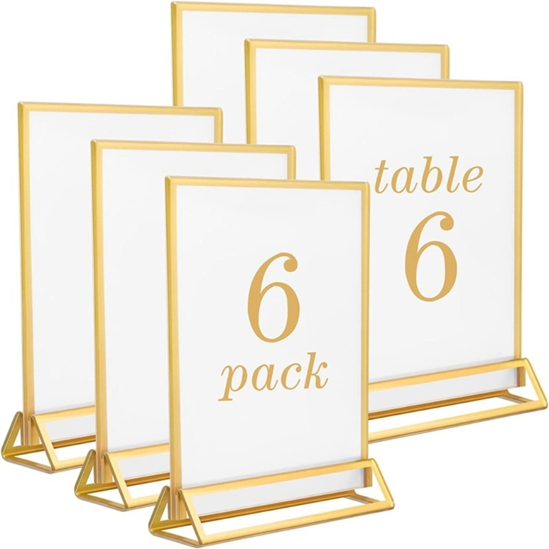 투명 아크릴 웨딩 테이블 번호 스탠드, 골드 테두리 그 - Table Number Gold 리뷰 및 가격