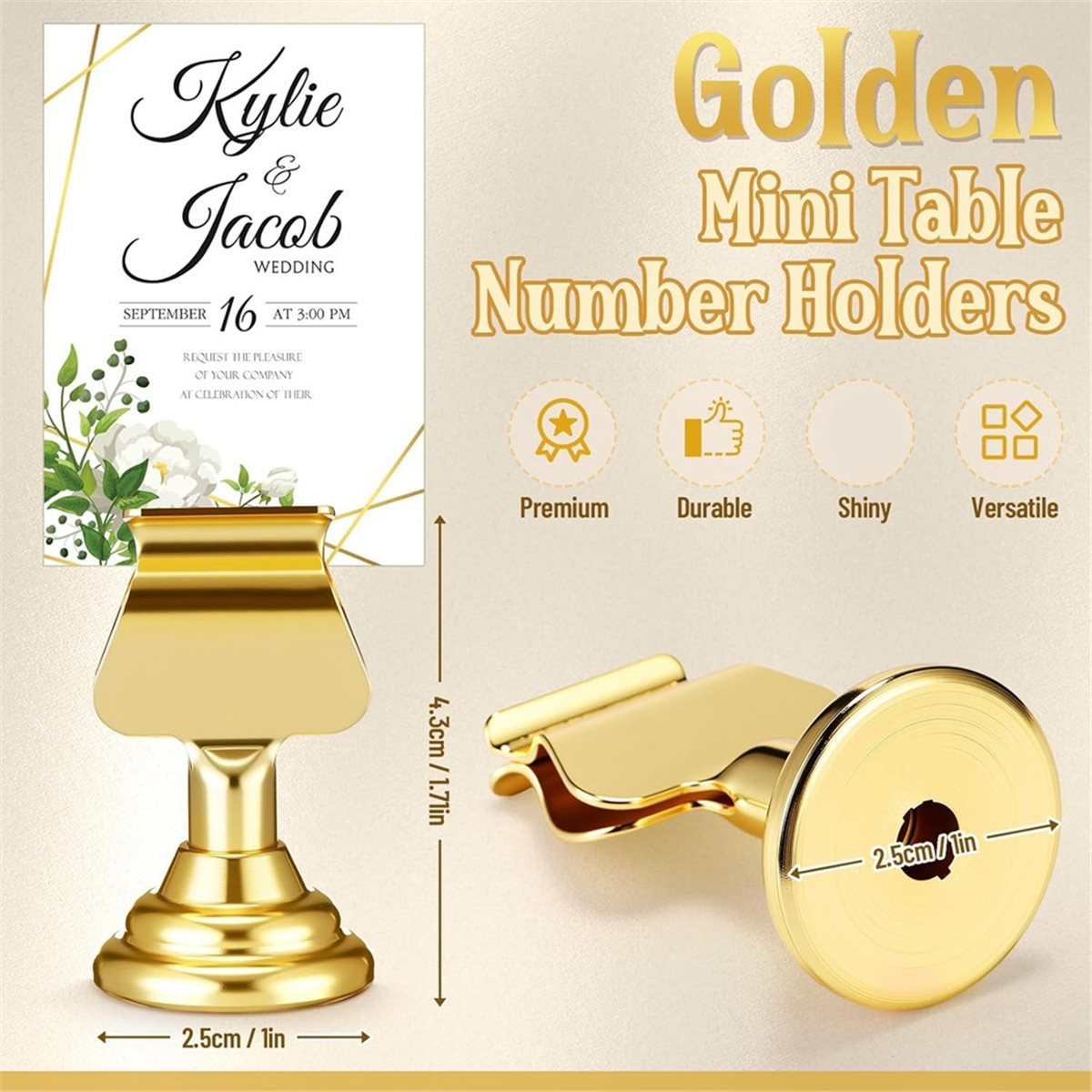 BHBL 12개 금속 테이블 번호 홀더 1.7인치 골드 - Table Number Gold 리뷰 및 가격