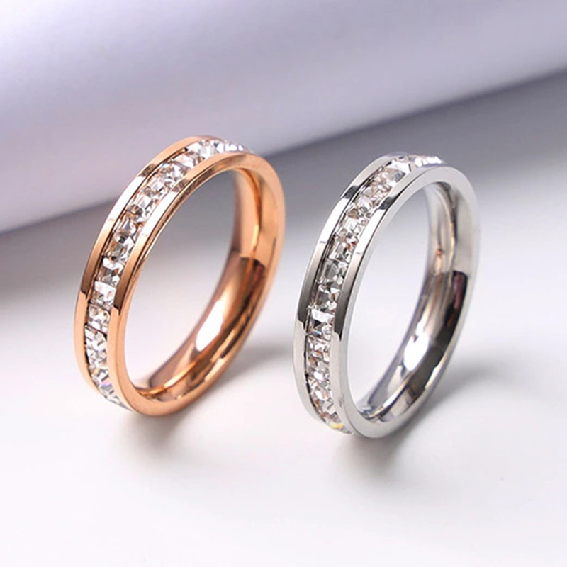 럭셔리 로즈 골드 컬러 여성을위한 싱글 더블 행 스퀘어 - Wedding Z 리뷰 및 가격