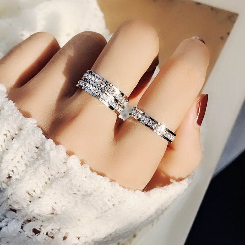 럭셔리 로즈 골드 컬러 여성을위한 싱글 더블 행 스퀘어 - Wedding Z 리뷰 및 가격