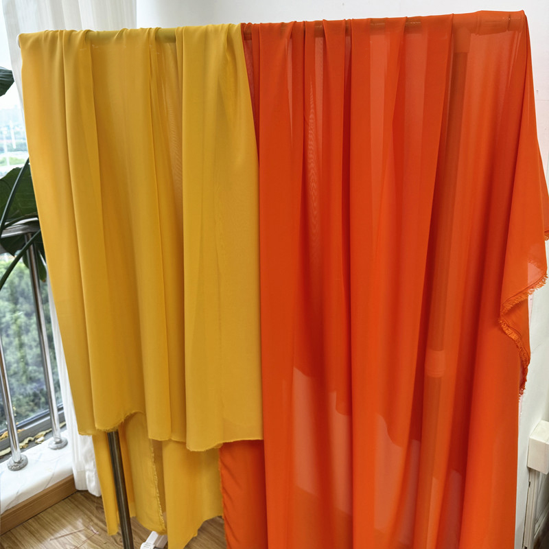 노란색 오렌지 쉬폰 패브릭 신부 웨딩 파티 장식 조젯  - Wedding Backdrop Curtain 리뷰 및 가격