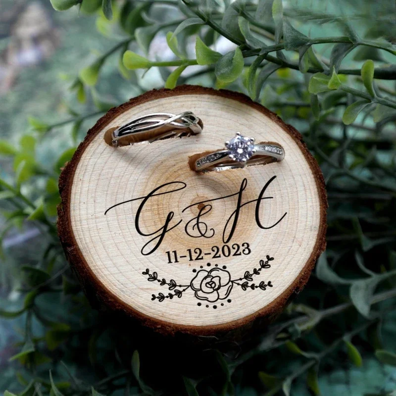 1PCS 무료 사용자 정의 나무 나무 그루터기 반지 무 - Ring Bearer Pillow 리뷰 및 가격