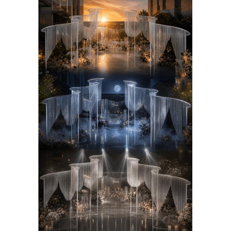 240-300cm 높이의 고급 S자형 철제 아치 및 라 - Wedding Backdrop Curtain 리뷰 및 가격