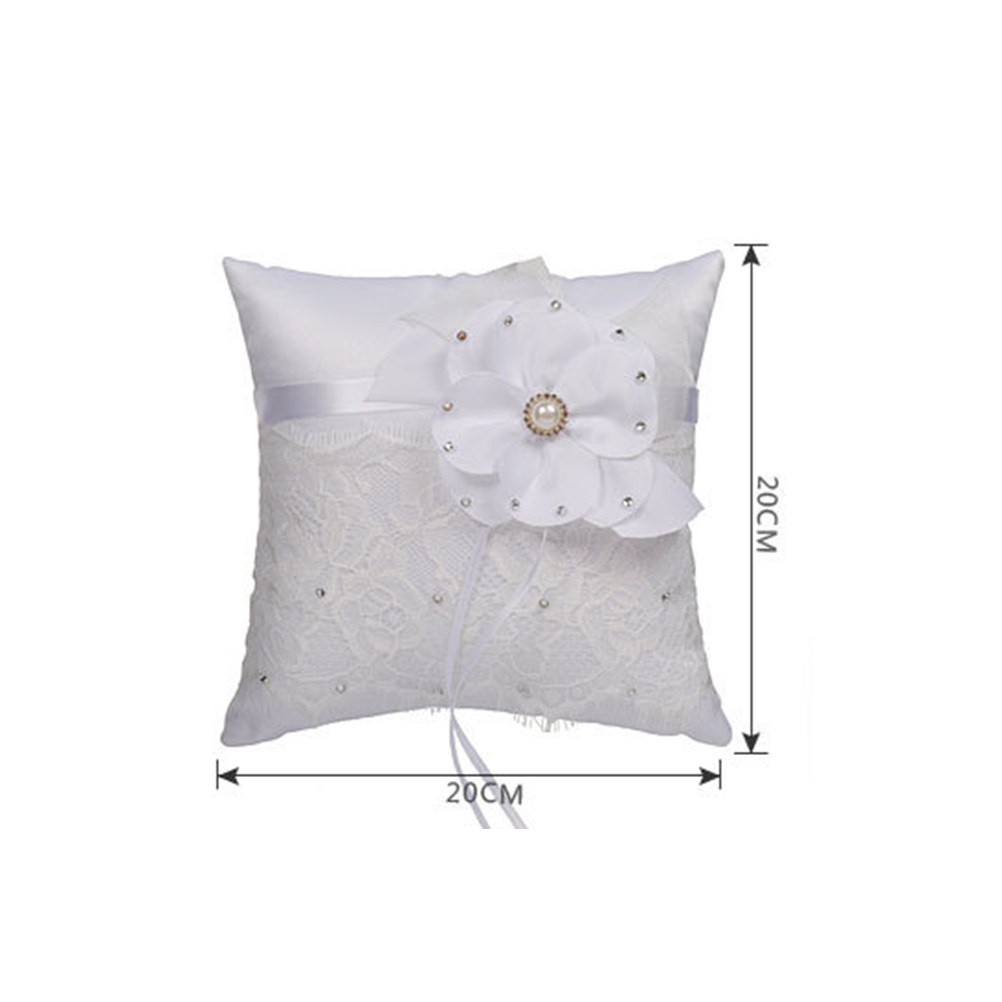 웨딩 링 베개 레이스 꽃 진주 크리스탈 장식 신부 반지 - Ring Bearer Pillow 리뷰 및 가격