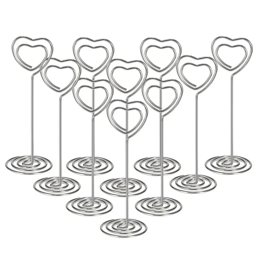 10pcs 하트 모양 테이블 번호 이름 장소 카드 홀더 - Table Number Gold 리뷰 및 가격